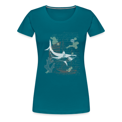 Vintage Steampunk Hai Motiv - Frauen Premium T-Shirts - by Artful Alchemist