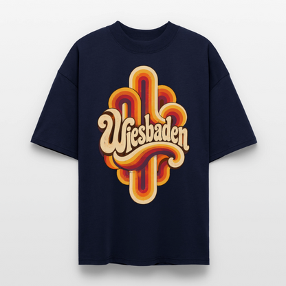 Wiesbaden Retro – Oversized Unisex Bio T-Shirt - Navy