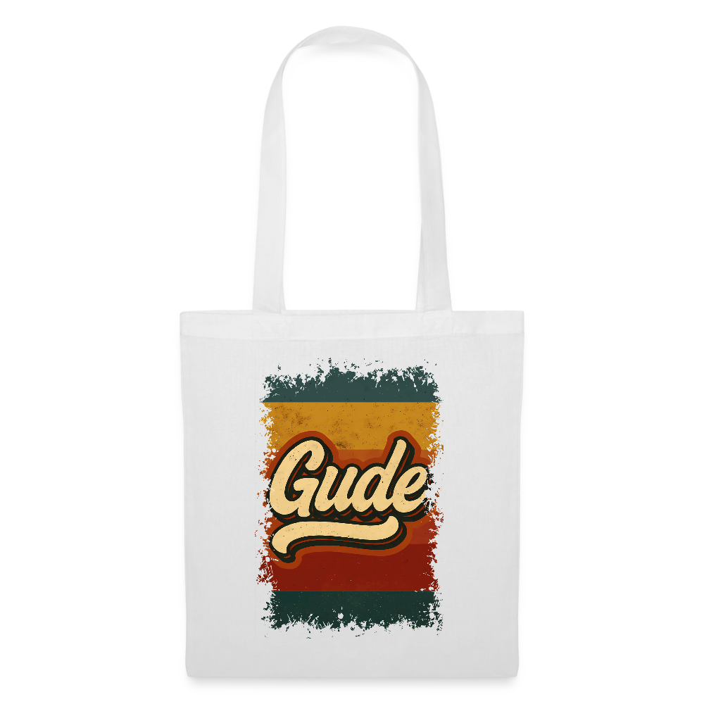 „Gude“ – Retro Look aus Hessen - Stoffbeutel - Weiß