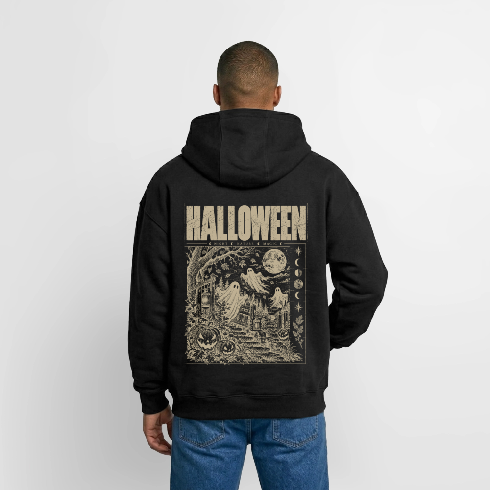 Halloween Night – Oversized Unisex Zip-Hoodie - Schwarz