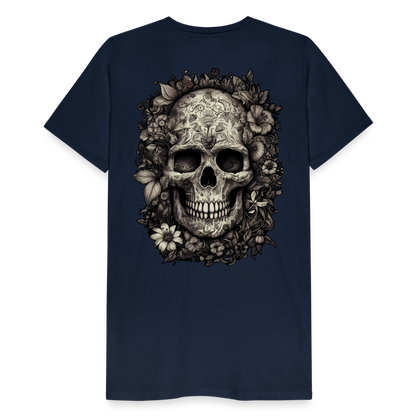 Boho Totenkopf mit Tattoos und Blumen - Männer Premium T-Shirt - by Artful Alchemist