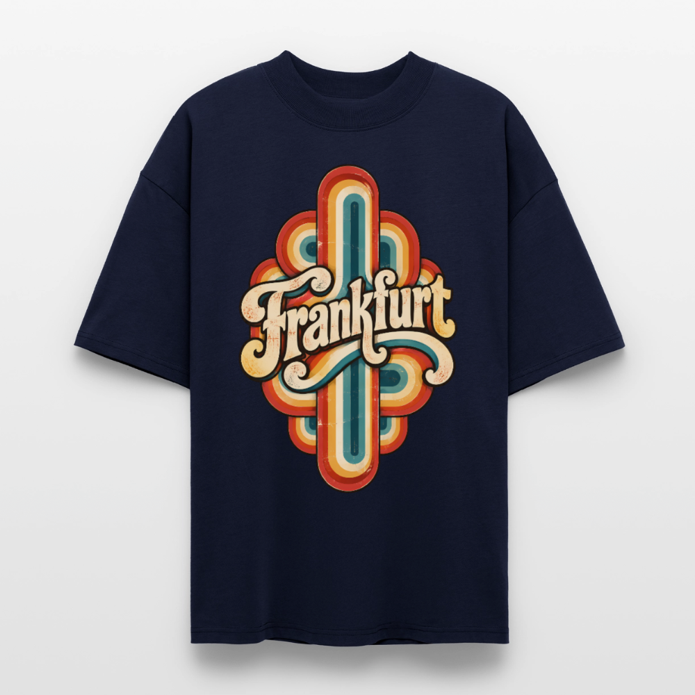 Frankfurt Retro – Oversized Unisex Bio T-Shirt - Navy