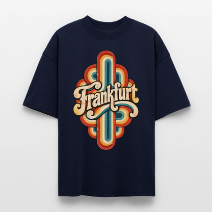 Frankfurt Retro – Oversized Unisex Bio T-Shirt - Navy