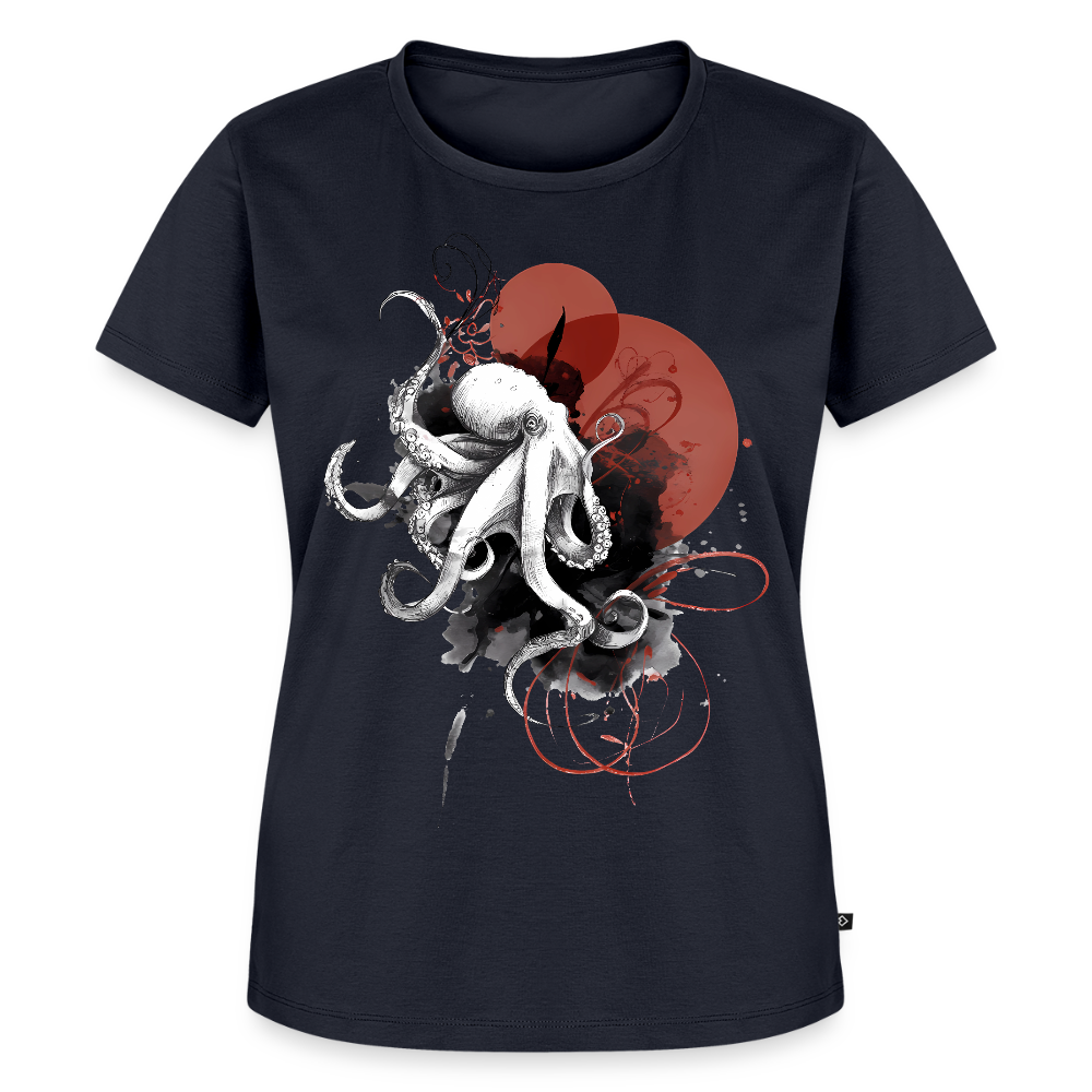Oktopus Design – Tiefsee trifft Kunst - Frauen Premium Bio T-Shirt - Navy