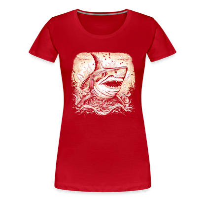 Cooler Retro Hai - Frauen Premium T-Shirts - by Artful Alchemist