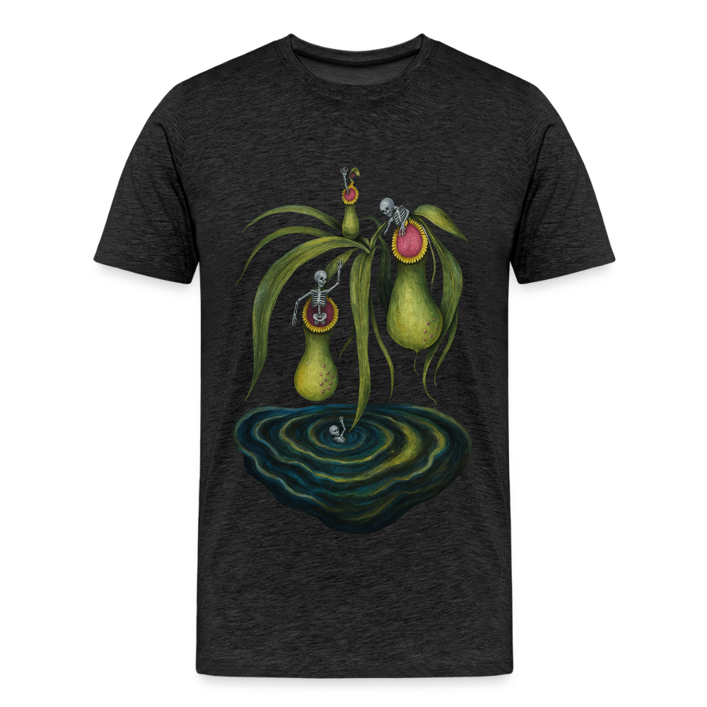Flora Mortis - Kannenpflanze mit Skeletten - Männer Premium T-Shirt - Anthrazit