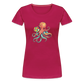 Lustiger Comic Oktopus mit Lollipop - Frauen Premium T-Shirts - dunkles Pink