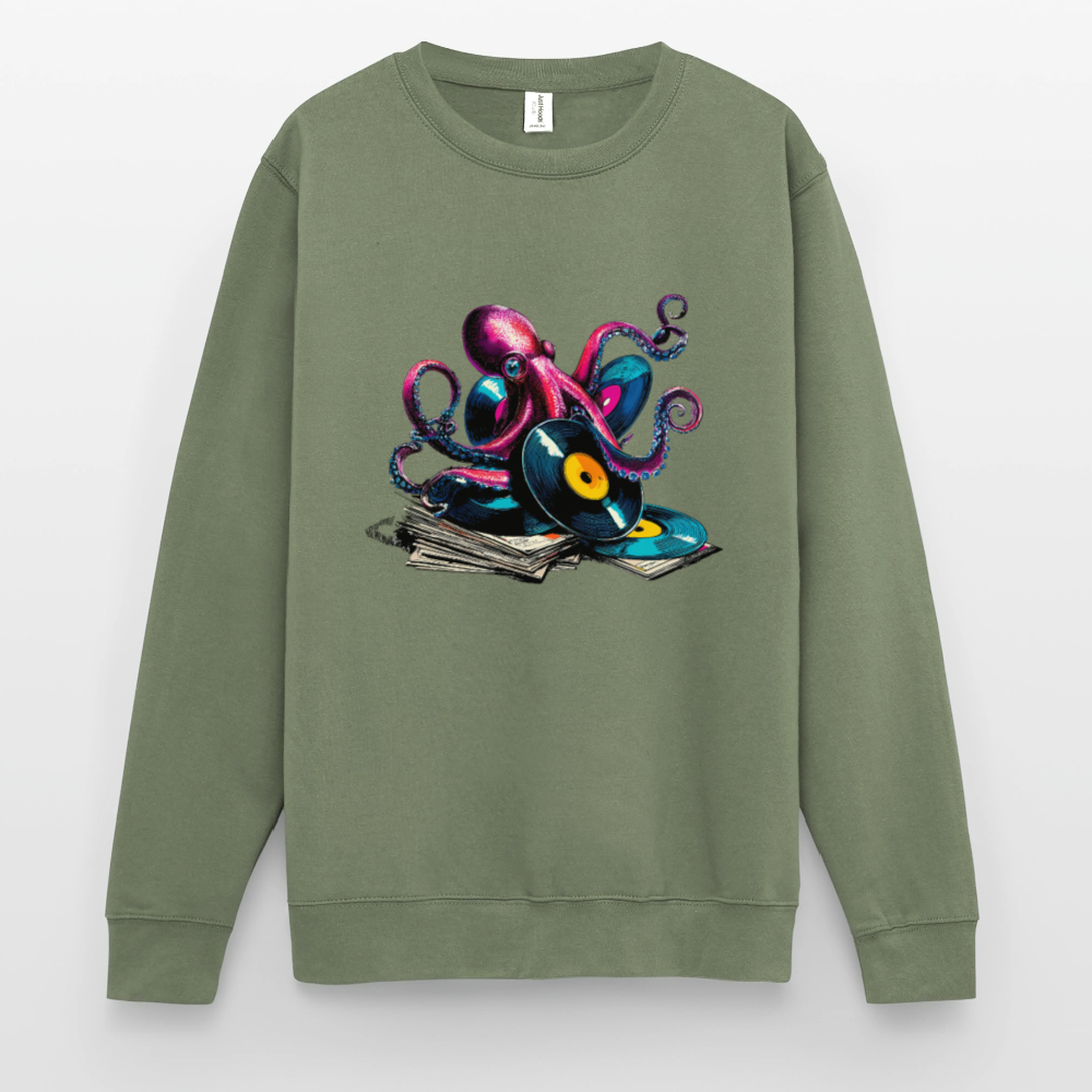 DJ Oktopus – Wenn Tiefsee auf Vinyl trifft - Unisex Pullover - Armeegrün