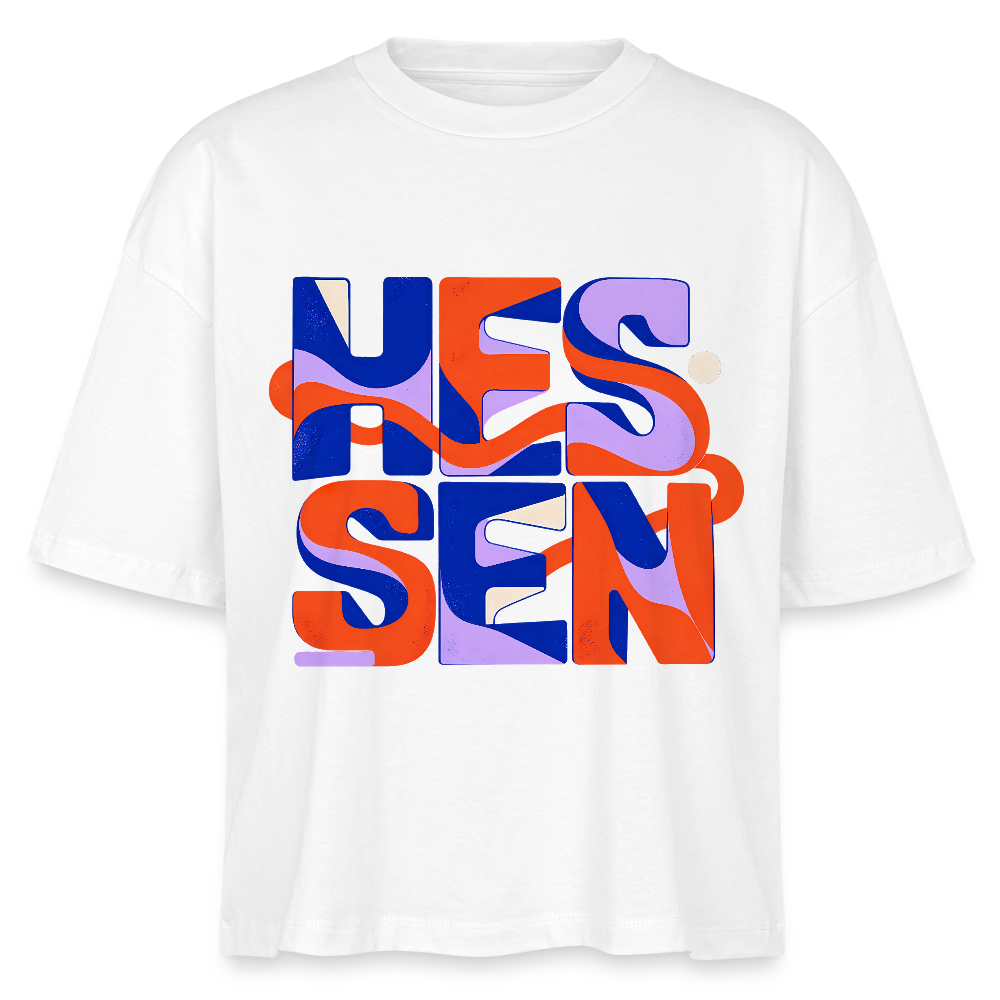 Hessen Color – Frauen Boxy Bio-T-Shirt Nova - Weiß