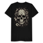 Boho Totenkopf mit Tattoos und Blumen - Männer Premium T-Shirt - Schwarz