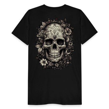 Boho Totenkopf mit Tattoos und Blumen - Männer Premium T-Shirt - by Artful Alchemist
