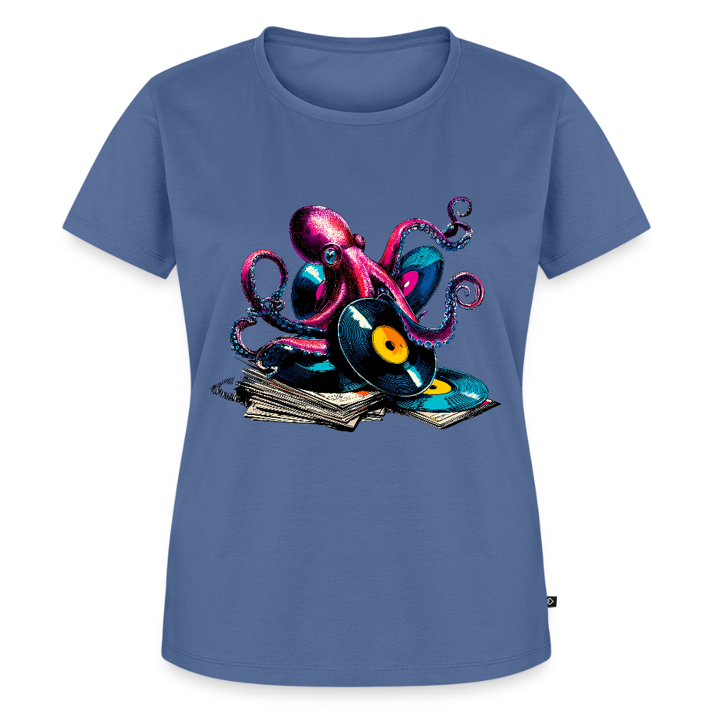 DJ Oktopus – Wenn Tiefsee auf Vinyl trifft - Frauen Premium T-Shirt - Taubenblau