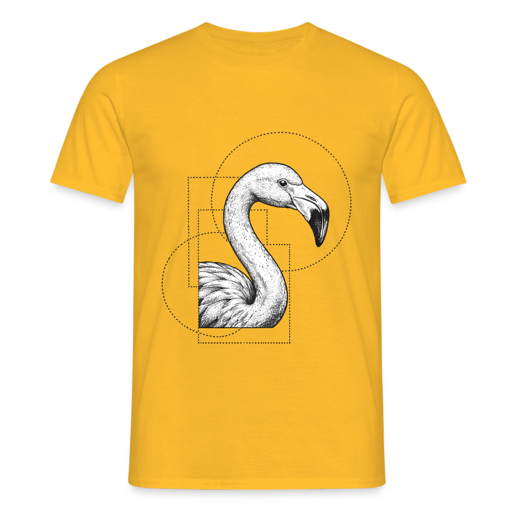 Geometric Grace – Modern Flamingo - Männer T-Shirt - by Artful Alchemist