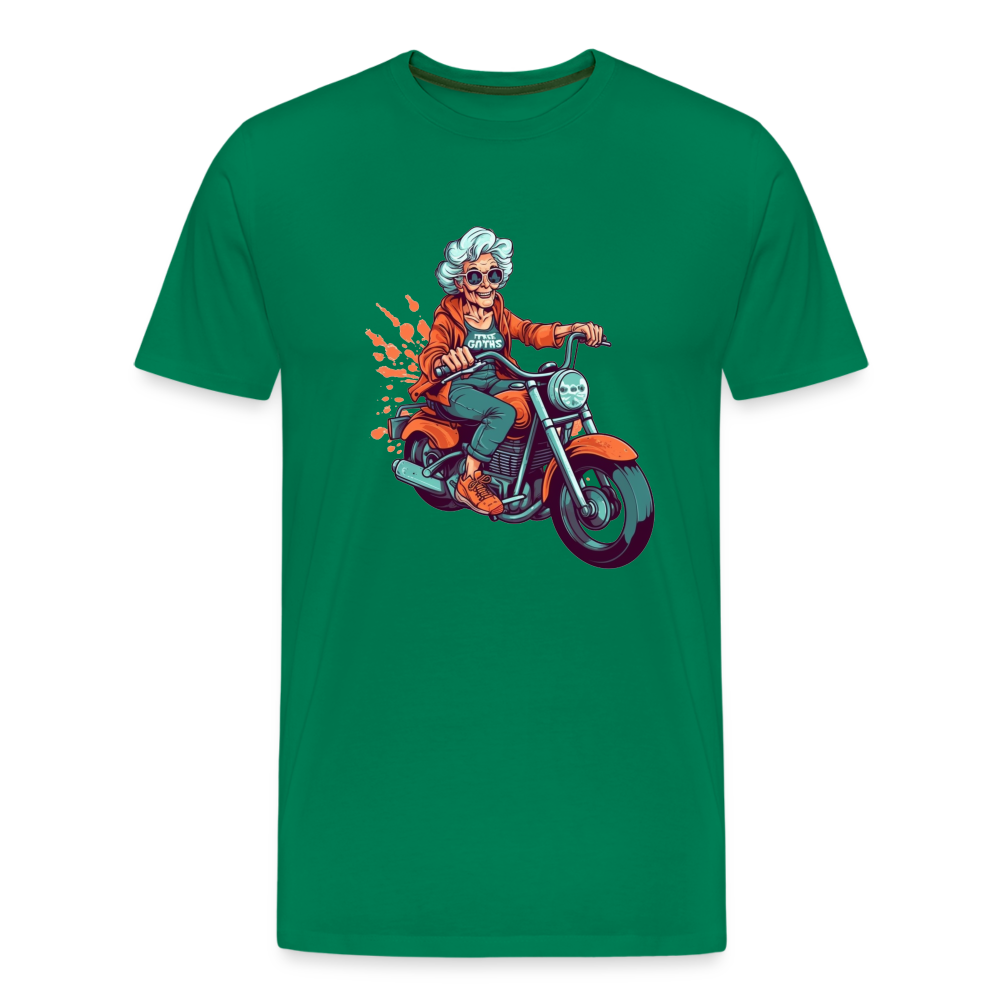 Coole alte Biker Oma - Motorrad Omi  - Männer T-Shirt - Kelly Green