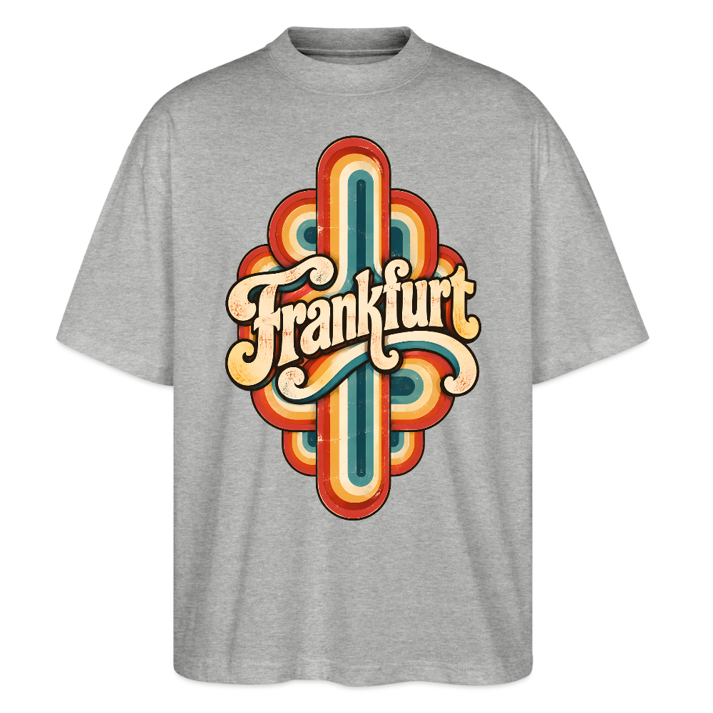 Frankfurt Retro – Oversized Unisex Bio T-Shirt - Grau meliert