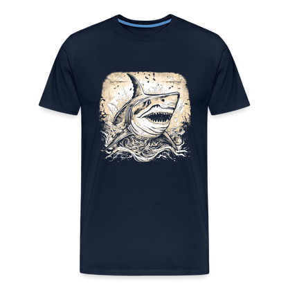 Cooler Retro Hai - Männer Premium T-Shirts - by Artful Alchemist