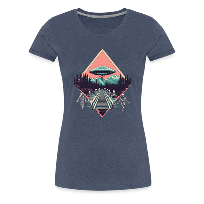 Retro UFO 80er Jahre Motiv - Frauen Premium T-Shirt - by Artful Alchemist