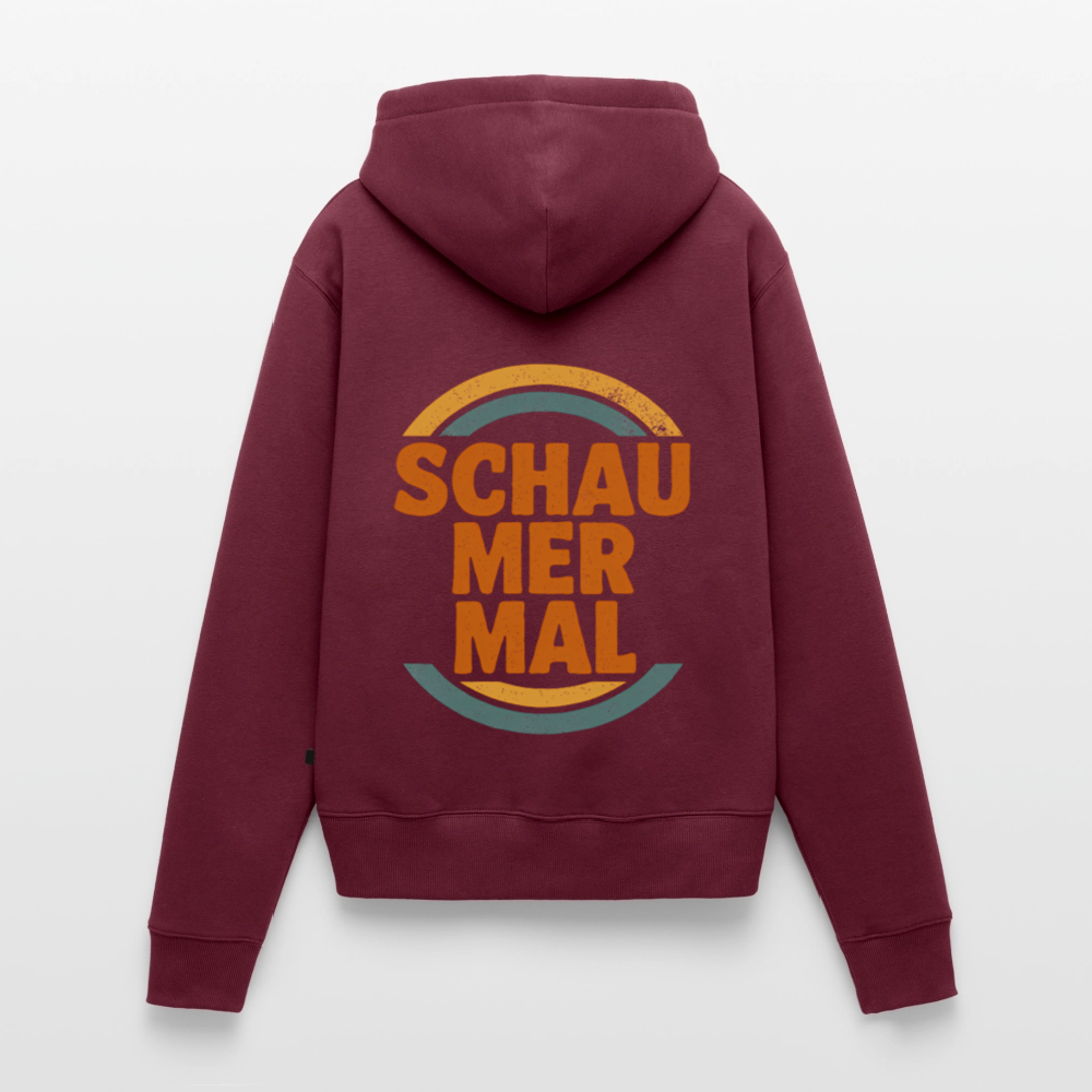 „Schau Mer Mal“ – Retro Look aus Hessen - Frauen Premium Bio Hoodie - Burgunderrot
