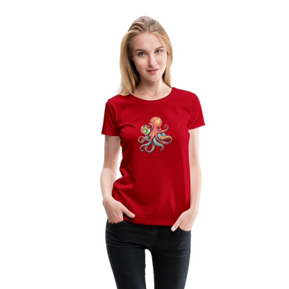 Lustiger Comic Oktopus mit Lollipop - Frauen Premium T-Shirts - by Artful Alchemist