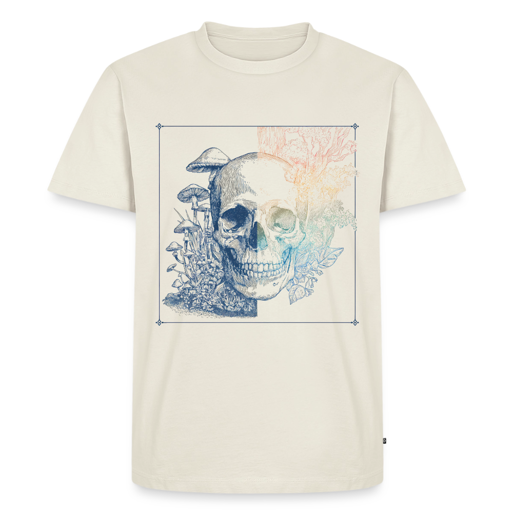 Neon Decay – Surreal Skull - Männer Premium Bio T-Shirt - Naturweiß