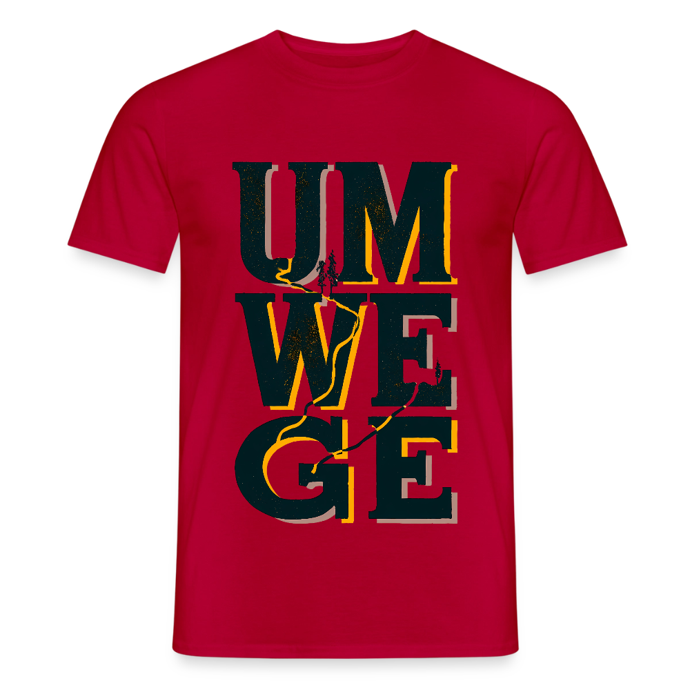 Umwege – Männer T-Shirt - Rot