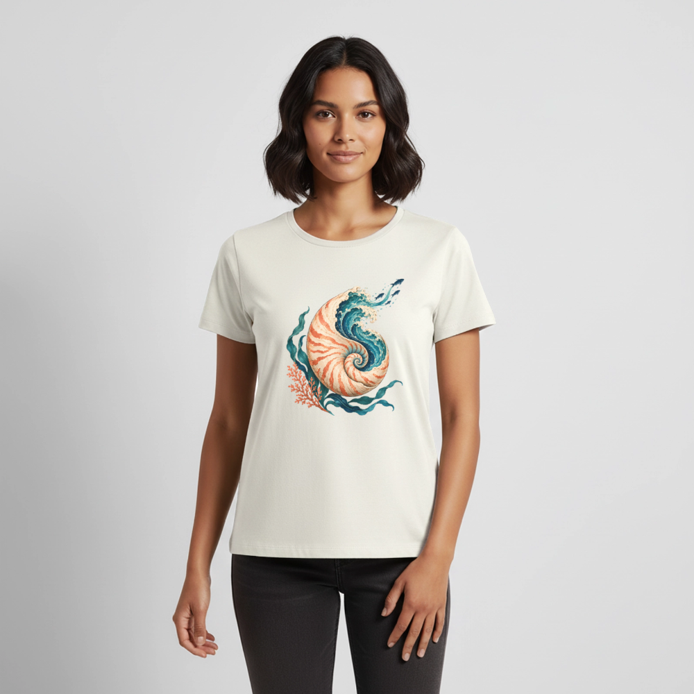 Nautilus Wave – Frauen Premium T-Shirt - Naturweiß