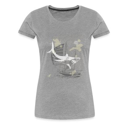 Vintage Steampunk Hai Motiv - Frauen Premium T-Shirts - by Artful Alchemist