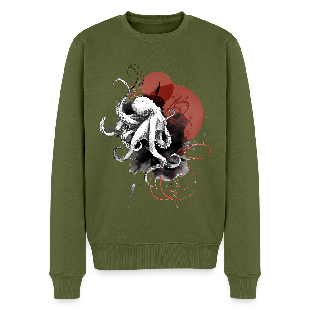 Oktopus Design – Tiefsee trifft Kunst - Männer Premium Pullover - Khaki