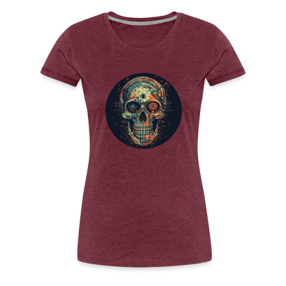 Retro Futuristischer Totenkopf Skull Cyborg- Frauen Premium T-Shirt - by Artful Alchemist