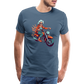 Coole alte Biker Oma - Motorrad Omi  - Männer T-Shirt - Blaugrau