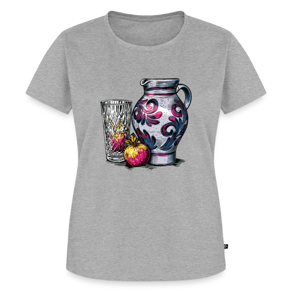 Pink Bembel & Äppelwoi - Frauen Premium T-Shirt - Grau meliert