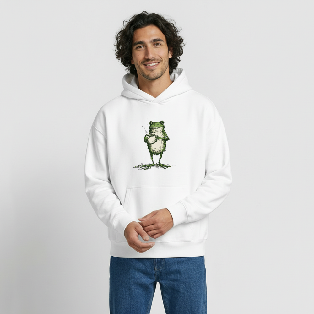 Coffee Frog – Oversized Heavyweight Unisex Hoodie - Weiß