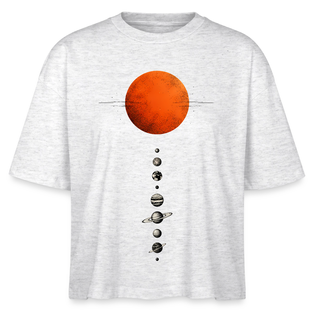 Sonnensystem - Stanley/Stella Frauen Boxy Bio-T-Shirt Nova - Weiß meliert