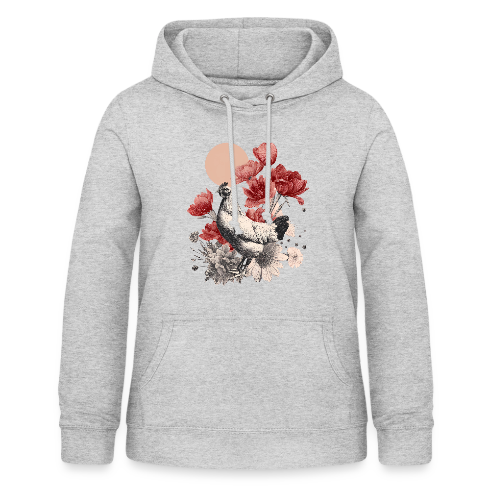 Vintage Boho Blossom Chicken - Frauen Hoodie - Hellgrau meliert