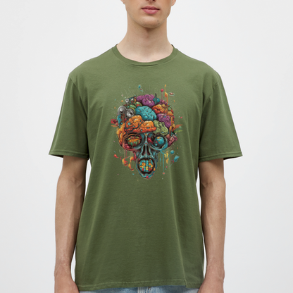 Surrealistischer, psychedelischer Totenkopf - Männer T-Shirt - by Artful Alchemist