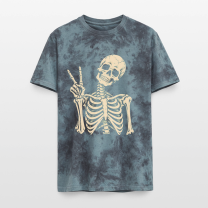 Peace Out – Unisex Premium Tie-Dye-T-Shirt - Schwarz/Blau