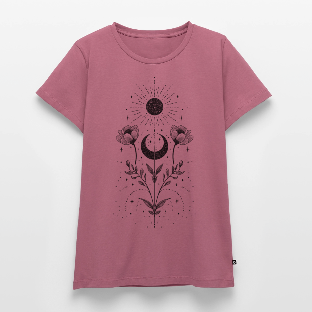 Celestial Bloom – Boho Moon & Sun - Frauen Premium Bio T-Shirt - by Artful Alchemist