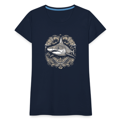 Cooler Hai mit Boho/Tribal Mustern - Frauen Premium T-Shirts - by Artful Alchemist