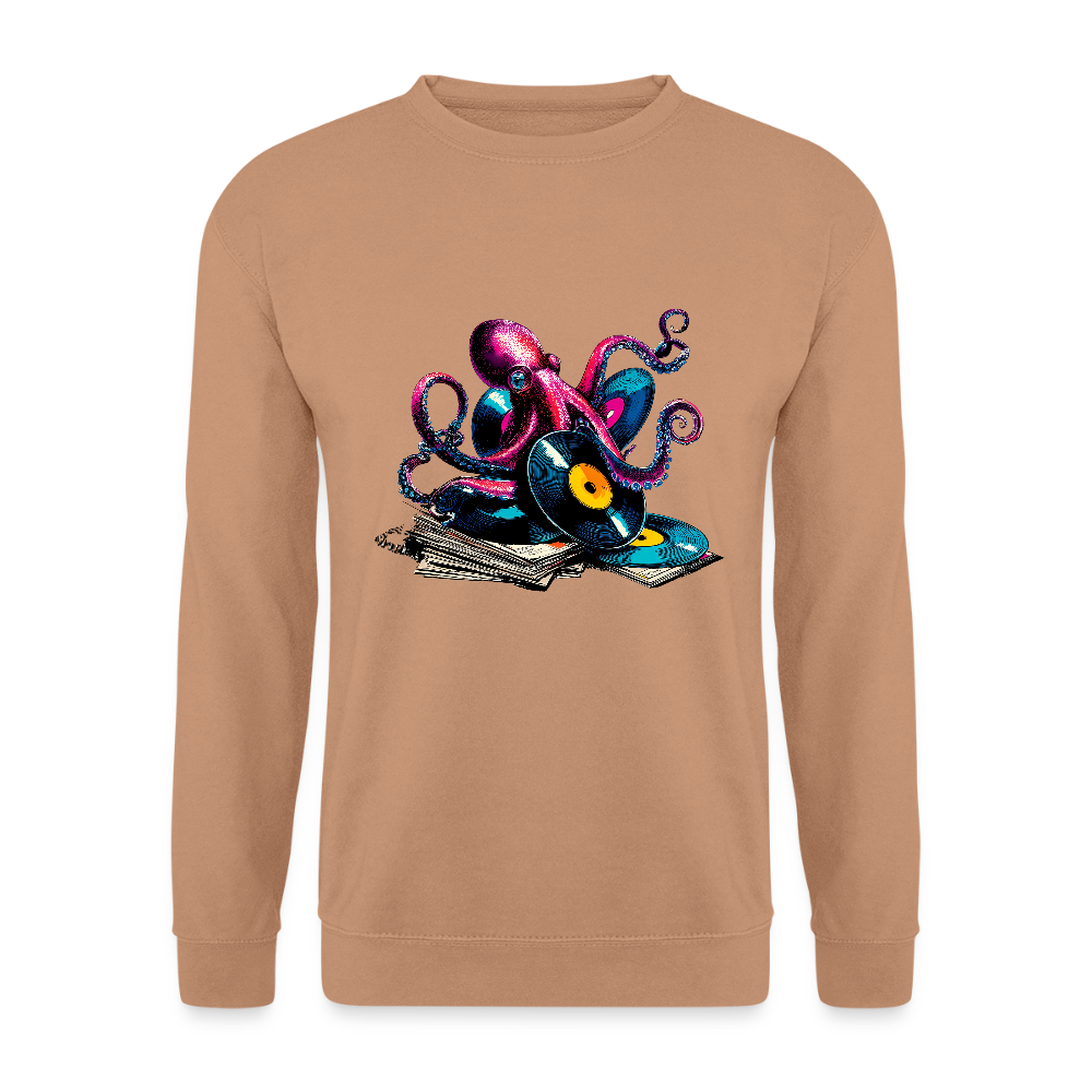 DJ Oktopus – Wenn Tiefsee auf Vinyl trifft - Unisex Pullover - Mocca
