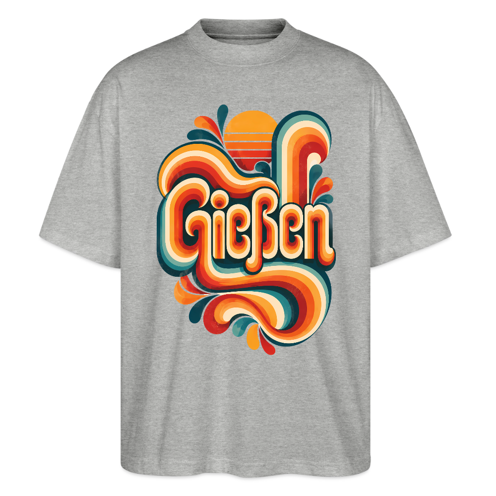 Gießen Retro – Oversized Unisex Bio T-Shirt - Grau meliert