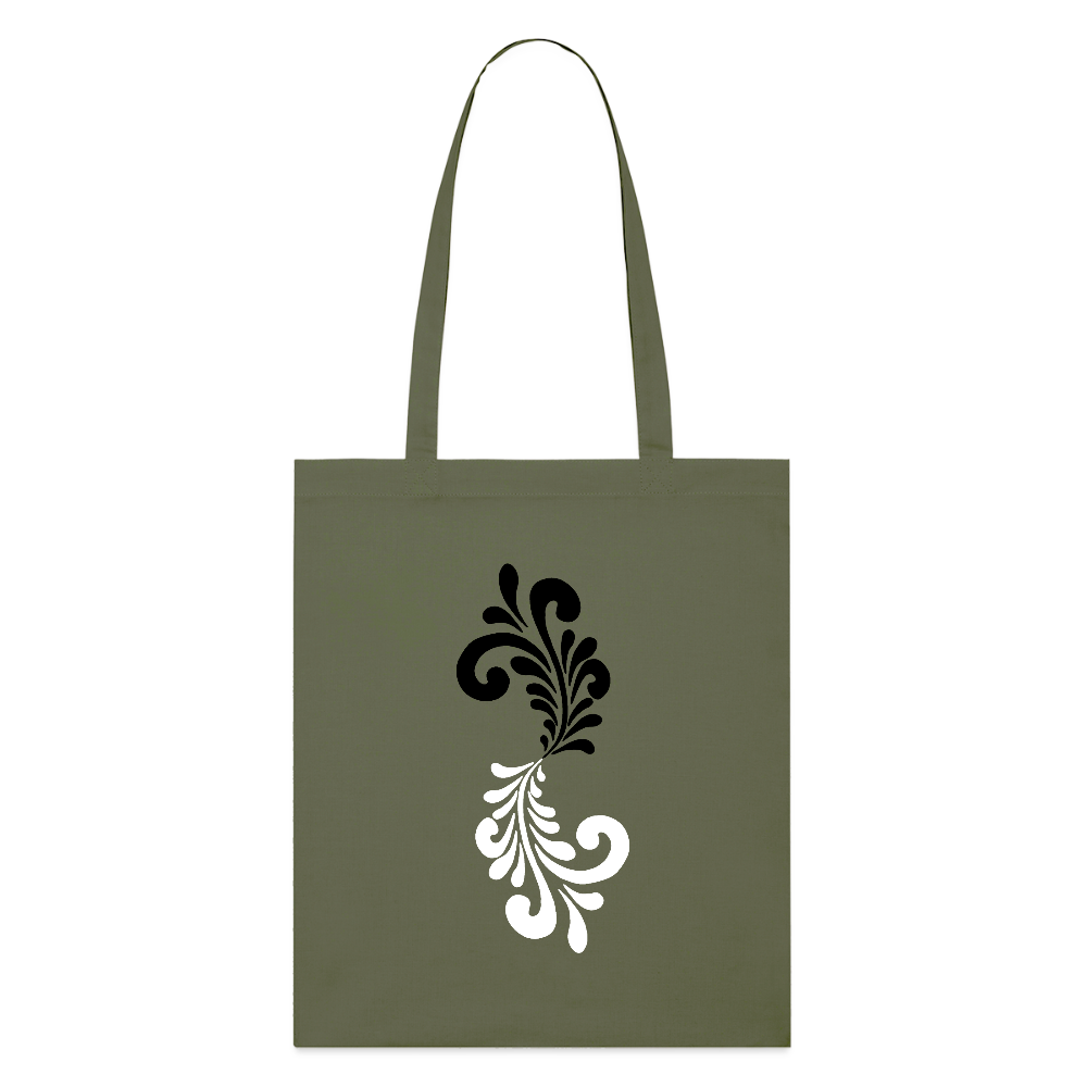 Bembel Ornamente schwarz/weiß - Stanley/Stella Bio-Stoffbeutel - Khaki
