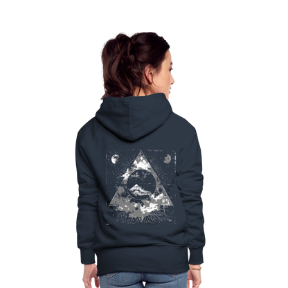 Surreales Motiv mit Mond und Bergen - Frauen Premium Hoodie - by Artful Alchemist