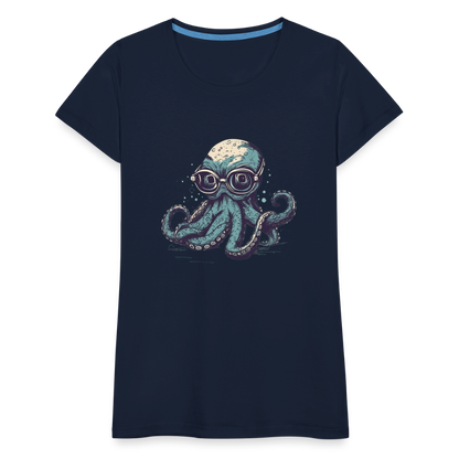 Nerdy Comic Oktopus mit Brille - Frauen Premium T-Shirts - by Artful Alchemist