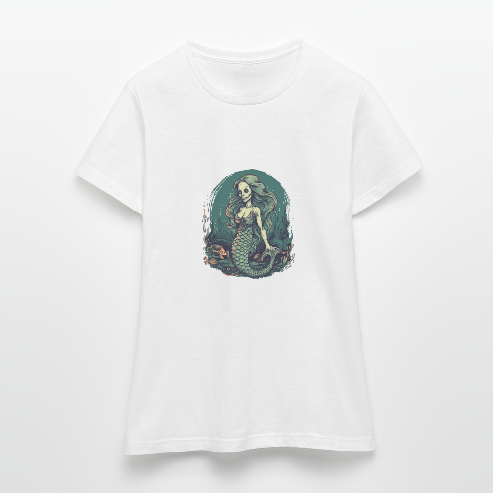 Comic Ghul Zombie Meerjungfrau - Frauen T-Shirt - Weiß