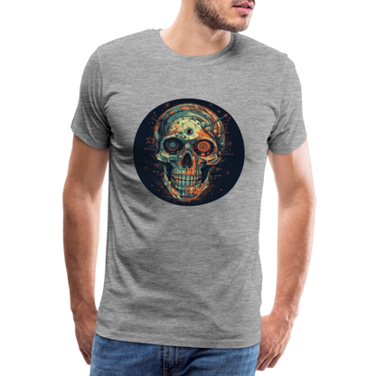 Retro Futuristischer Totenkopf Skull Cyborg- Männer Premium T-Shirt - by Artful Alchemist