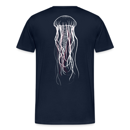 Qualle mit roten Fäden - Männer Premium T-Shirt - by Artful Alchemist