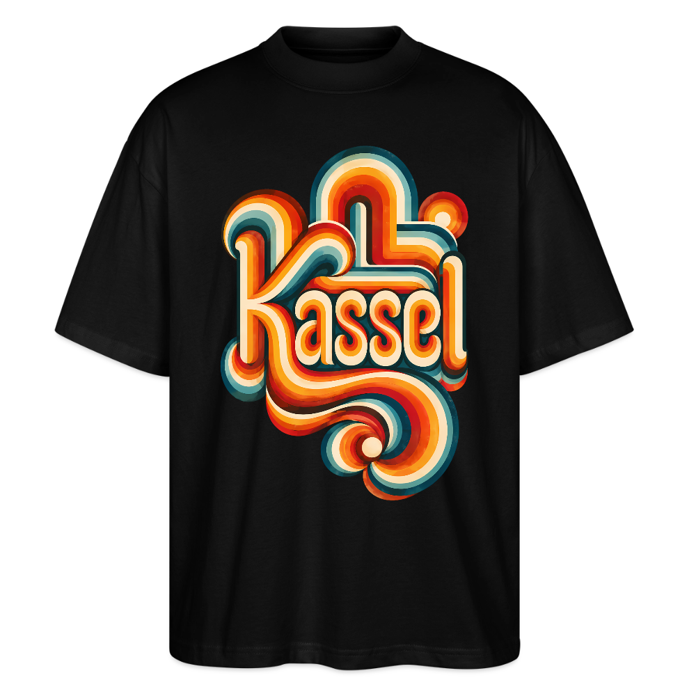 Kassel Retro – Oversized Unisex Bio T-Shirt - Schwarz