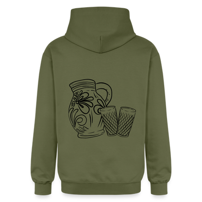 Bembel mit Gläsern - Hessisch Mundart - Unisex Premium Hoodie - by Artful Alchemist