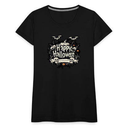Happy Halloween mit Kürbissen als Schriftzug  #stayspooky - Frauen Premium T-Shirt - Schwarz