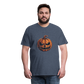 Gruseliger Horror Kürbis -Happy Halloween - Männer Premium T-Shirt - Blau meliert